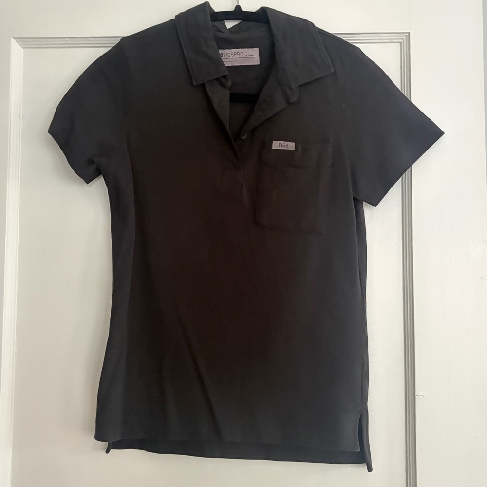 FIGSPRO BLACK WOMENS POLO SHIRT